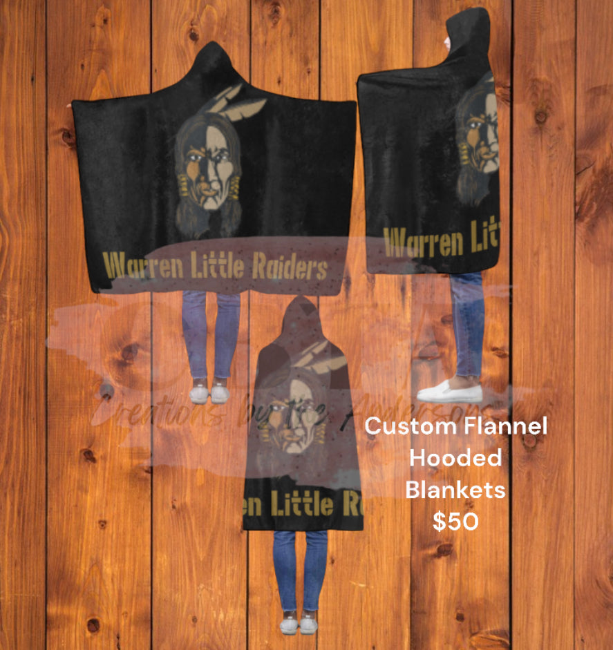 Custom Hooded Flannel Blankets 50x60