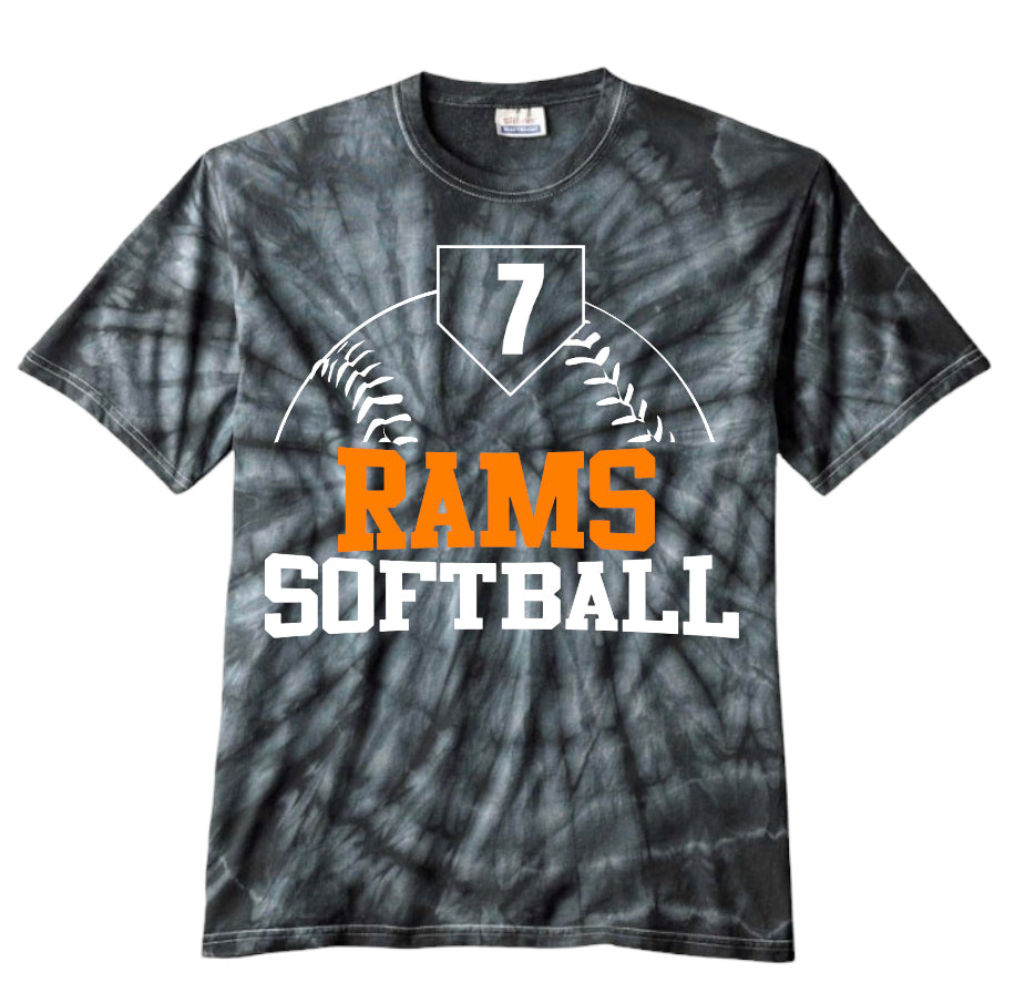 RAM Softball/Baseball Black Tye Dye